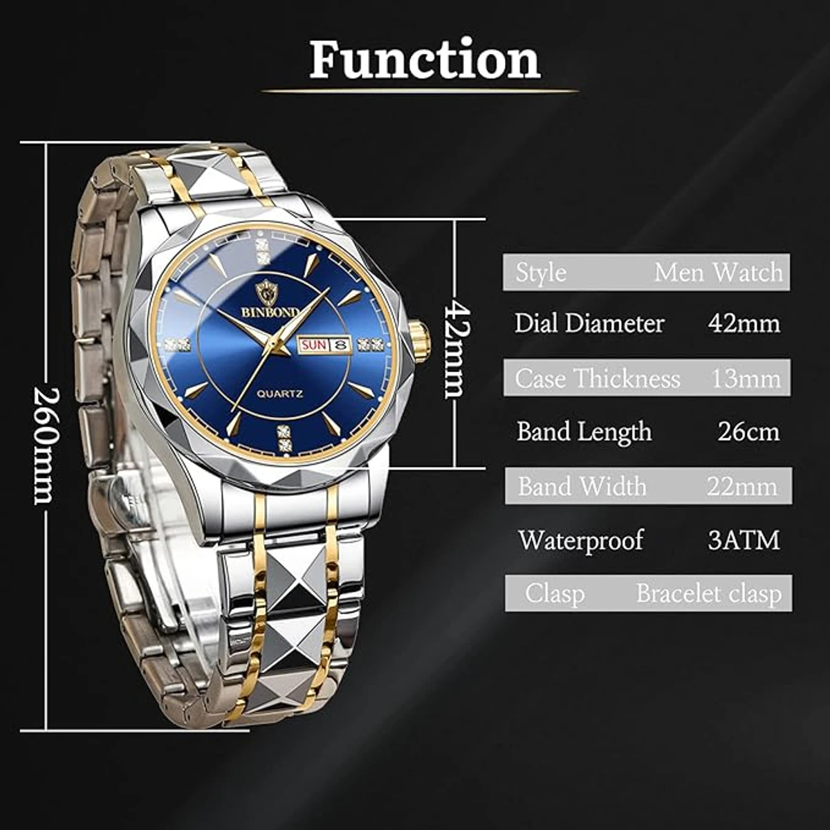 BINBOND NEW DIAMOND CUT DESIGN TOTON AR DIAL BLUE COOLER - Image 3