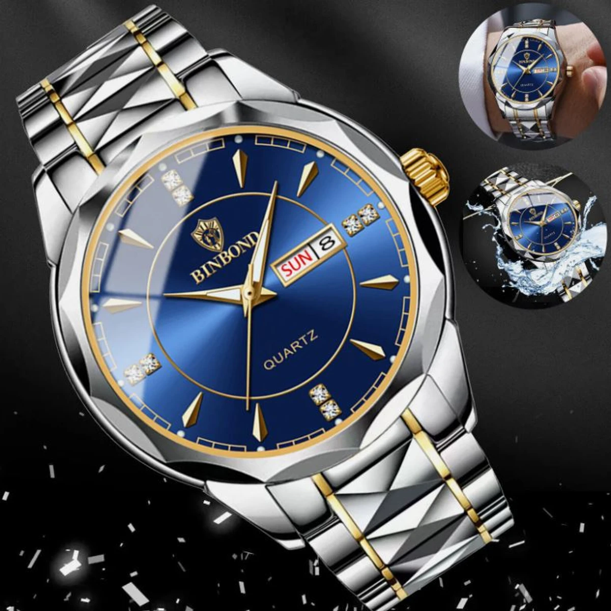 BINBOND NEW DIAMOND CUT DESIGN TOTON AR DIAL BLUE COOLER