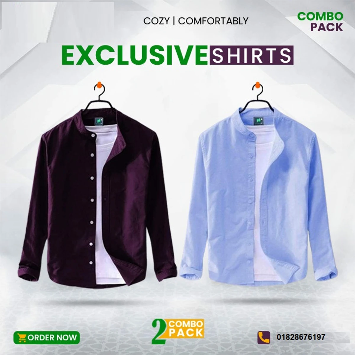 2 pcs genuine oxford cotton Combo Shirt (pack 5)