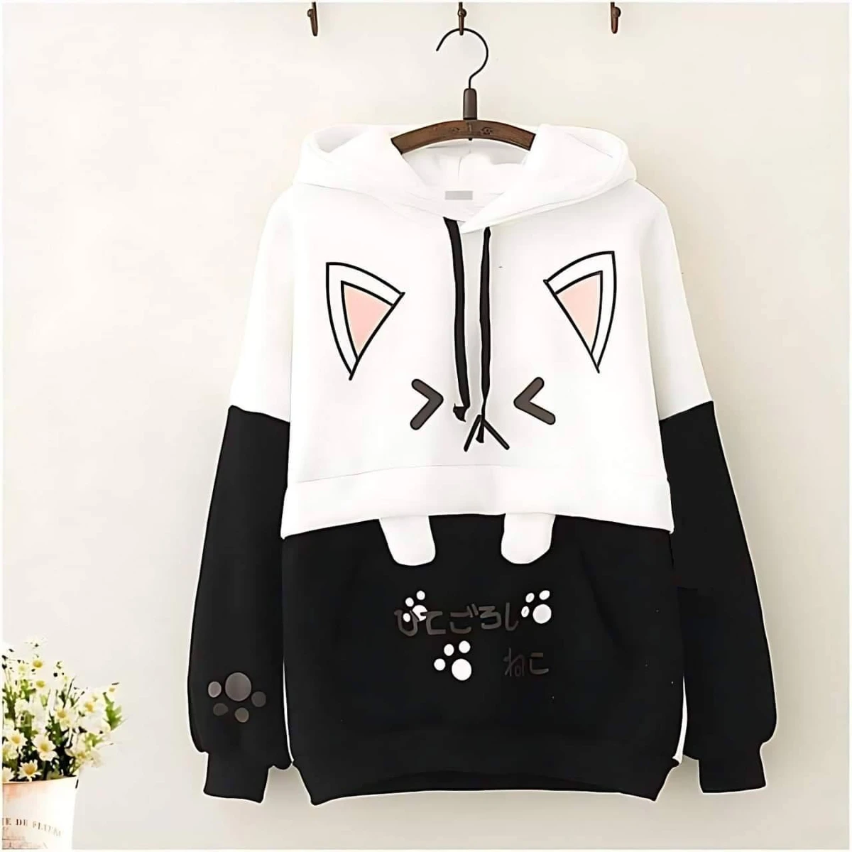 Black & White Premium Fashionable Hoodie For Women's